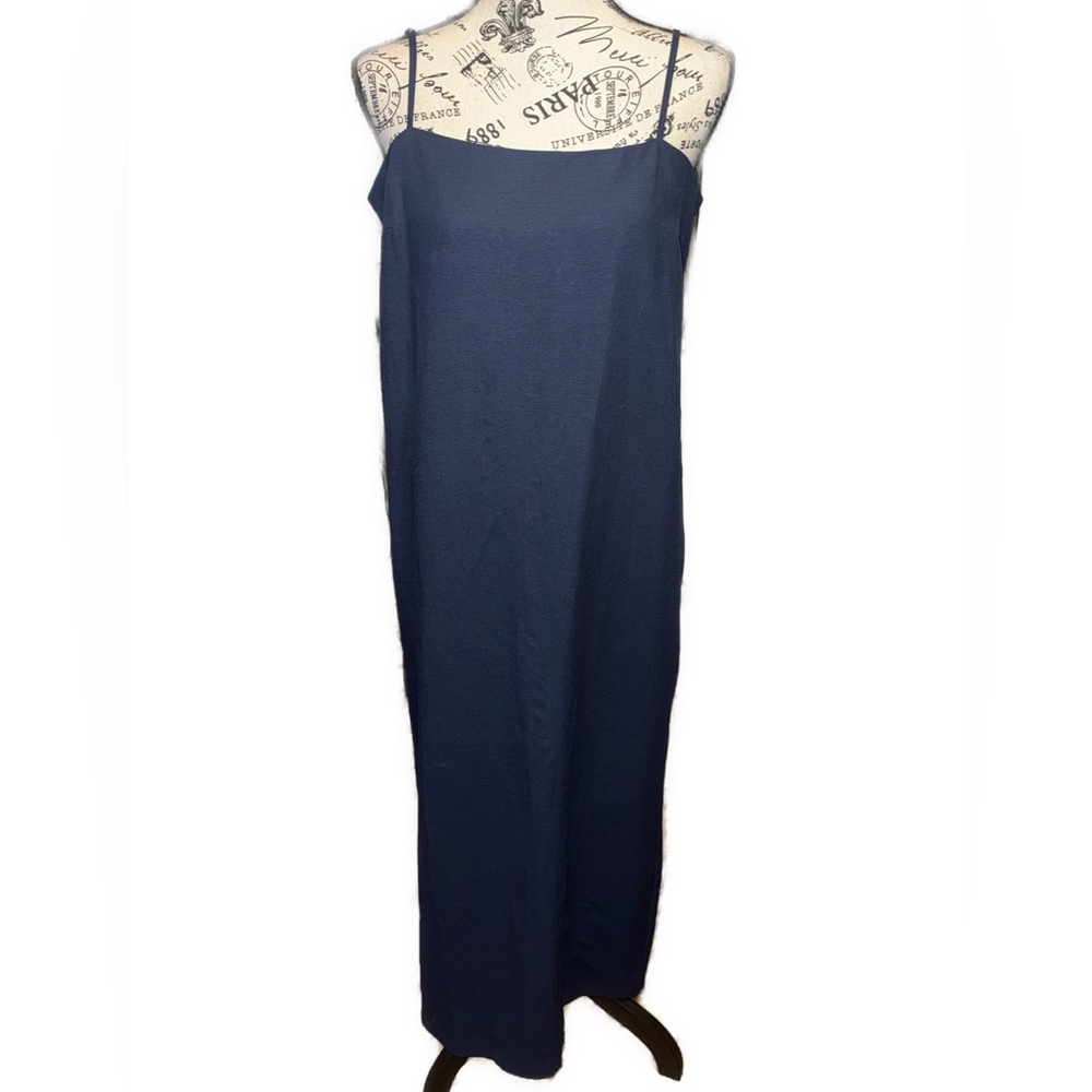 Rachel Parcell Nocturne Navy Linen Maxi Dress NWT Size M vaca dress resort wear - Picture 3 of 10